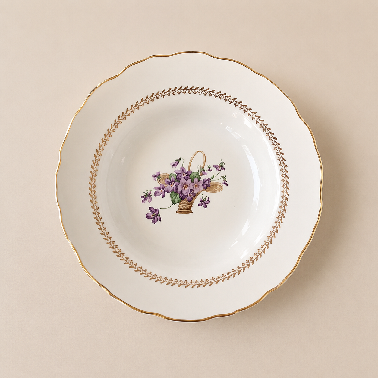 Assiette creuse panier fleuri