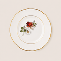 Assiette dessert rose rouge