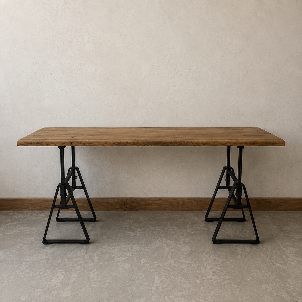 Console en bois pieds métal