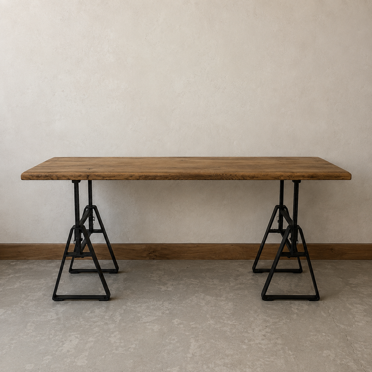 Console en bois pieds métal