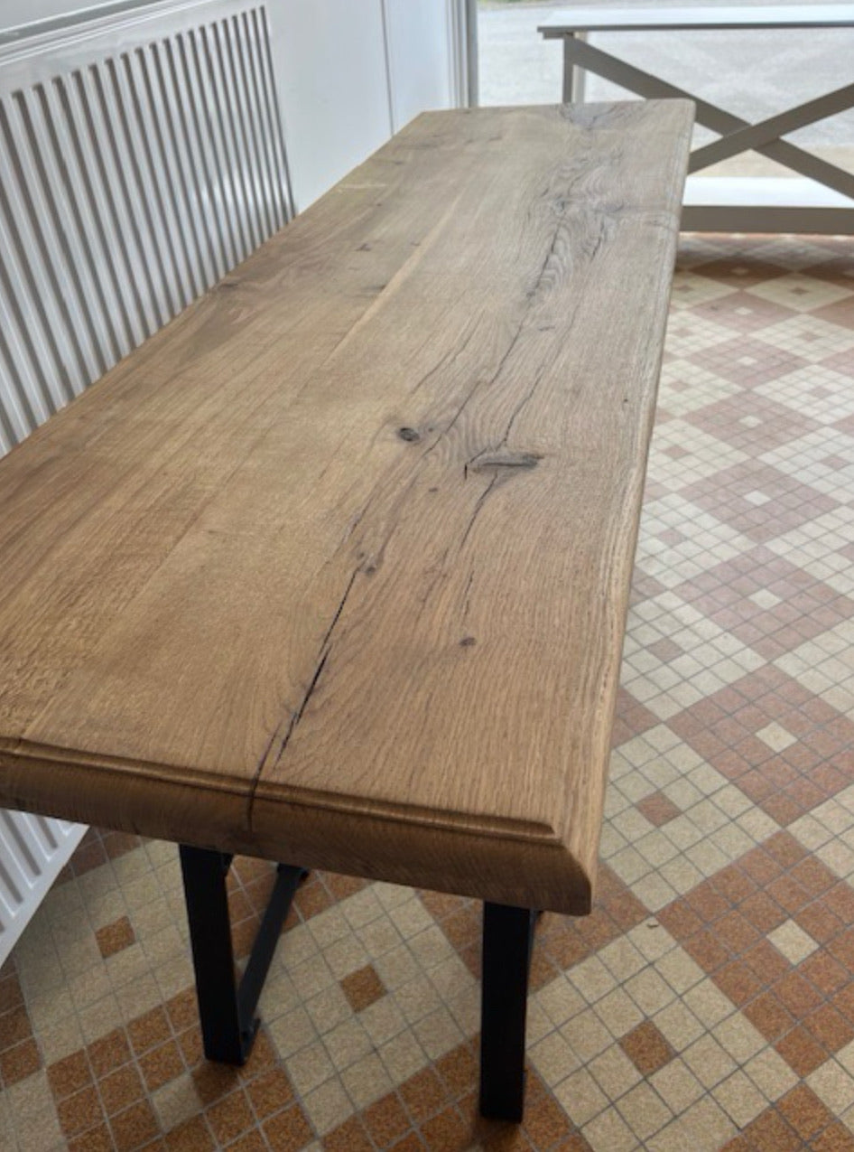 Console en bois pieds métal