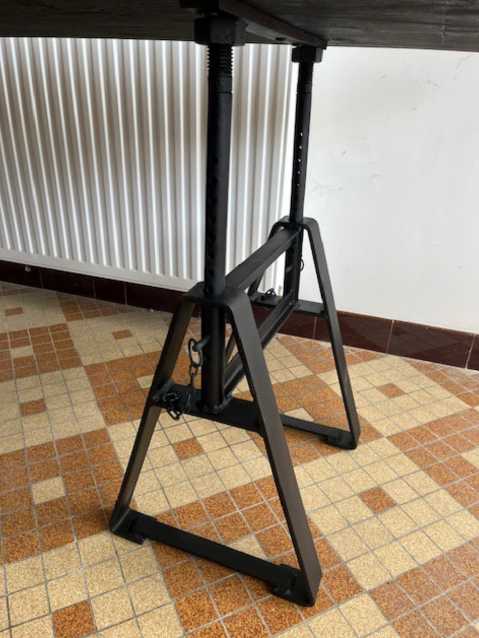 Console en bois pieds métal