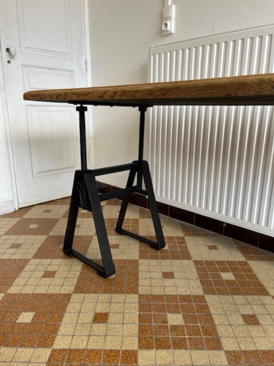 Console en bois pieds métal