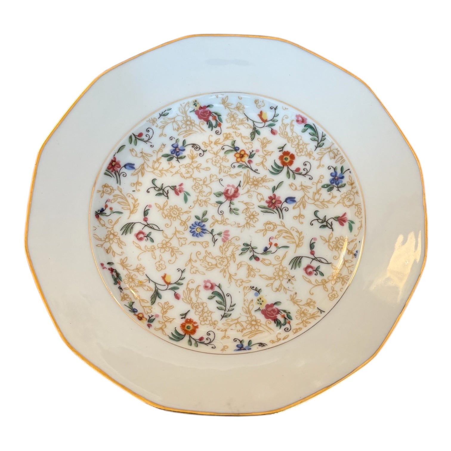 Assiette plate/creuse/dessert "centre fleuri"