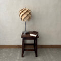 Tabouret en bois vernis